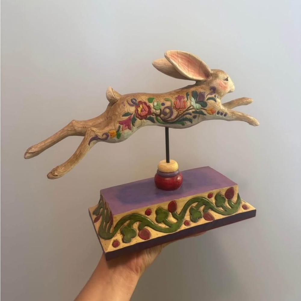 Jim Shore Heartwood Creek Running Rabbit Figurine